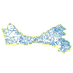 نقشه آبراهه های حوضه آبریز رودخانه ارس