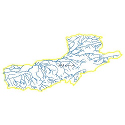 نقشه آبراهه های حوضه آبریز رودخانه های بین قره سو و گرگانرود
