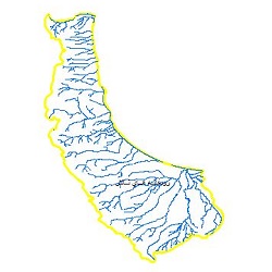 نقشه آبراهه های حوضه آبریز رودخانه های تالش – مرداب انزلی