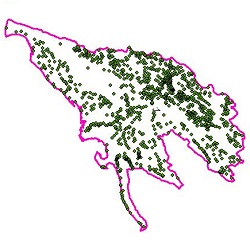 نقشه روستاهای حوضه آبریز رودخانه حله