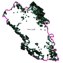 نقشه روستاهای حوضه آبریز کویر لوت