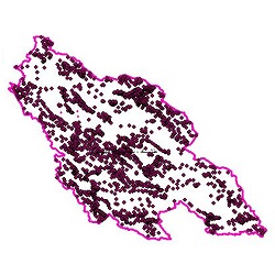 نقشه روستاهای حوضه آبریز دریاچه های طشک- بختگان و مهارلو