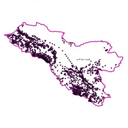 نقشه روستاهای حوضه آبریز اردستان ، ریگ زرین و سیاه کوه