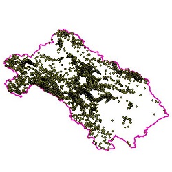 نقشه روستاهای حوضه آبریز گاوخونی