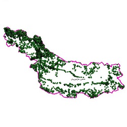 نقشه روستاهای حوضه آبریز هامون جازموریان