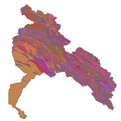 نقشه زمین شناسی حوضه آبریز رودخانه کارون بزرگ