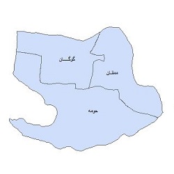 شیپ فایل بخشهای شهرستان  آزادشهر