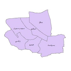 شیپ فایل بخشهای شهرستان سراوان