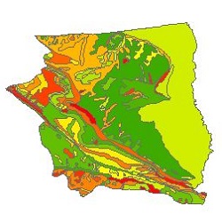 نقشه ی زمین شناسی شهرستان سرخس