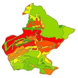 نقشه ی زمین شناسی شهرستان دیواندره
