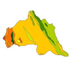 نقشه ی زمین شناسی شهرستان ثلاث باباجانی