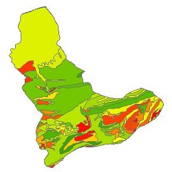نقشه ی زمین شناسی شهرستان ساری