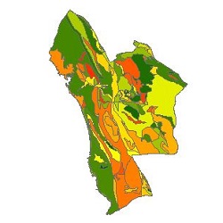 نقشه ی زمین شناسی شهرستان میناب