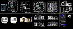پلان کامل اتوکد خانه ویلایی زیبا (دوبلکس)